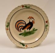 POSSIBLY WELSH CREAMWARE - undocumented late eighteenth century shallow dish with pie-crust rim,