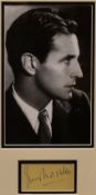 IVOR NOVELLO pen signature - framed with photograph-print portrait, 42 x 25cms