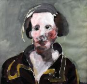 JOHN UZZELL EDWARDS watercolour - distorted head and shoulders portrait, entitled verso 'Head of a