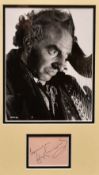 HUGH GRIFFITH pen signature - framed with photograph-print portrait, 42 x 28cms