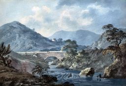 SUSAN MARGARET GLYN watercolour, set of three from a 1794 portfolio - landscapes, each with titles