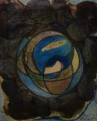 CERI RICHARDS mixed media on paper - entitled verso on Julian Lax Gallery, London label 'Le