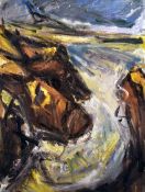 PETER PRENDERGAST limited edition (10/75) print - coastal scene with headland, signed fully in