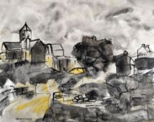 GWILYM PRICHARD possibly acrylic on linen - historical Anglesey landmark near Beaumaris, entitled