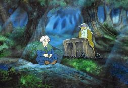 CALON TV official production CEL and background for the 1992 animated version of 'Under Milk Wood'