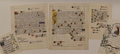 WILLIAM BURGES (1827-1881), a collection of illuminated letters and drawings, in English,