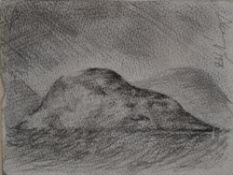 NORMAN ACKROYD pencil on paper - entitled verso 'Nr Rhossili, Gower' signed and dated 1975, 13 x