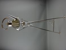 A Bruford's Devon kettle on a rare tall electroplate burner stand, the base of the kettle marked '