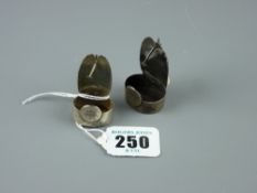 A pair of silver lapel night light holders, undated and unmarked