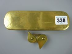 An 18th Century Dutch rectangular tobacco box with all over engraved decoration with lines of script