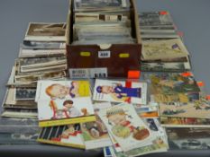 Postcards - a large quantity (shoebox full) of postcards, many plastic sleeved, subjects including
