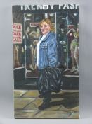 CARL F E HODGSON oil on canvas on stretcher, unframed - 'Gizza Job', signed with monogram, 61 x 35