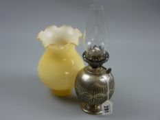 A Mappin & Webb electroplate grenade shaped oil lamp with 'Hinks & Son, Birmingham' wick holder,