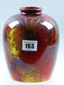 A Royal Doulton Flambe vase by Harry Nixon, Sung type decorated vase in mottled greens, yellows