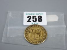 A Braganza Dynasty (1706-1750) yellow metal Portuguese coin for 4000 reis, dated 1722