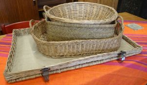 A parcel of wicker baskets