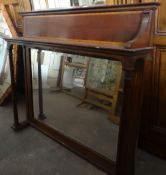 An inlaid mahogany mirror back (from a sideboard base)