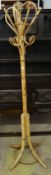 A bamboo hat and coat stand