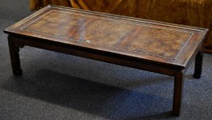 A multi wood long John coffee table in the Chinese altar style