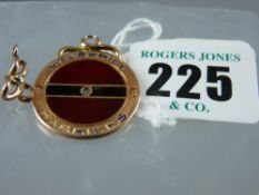 A nine carat gold Sparkhill Harriers pendant dated 1924/25 with two pieces of loose gold linkage