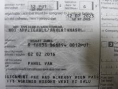 Car registration number plate - 12 PUT - with retention certificate