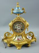 Japy Freres - a fine compact French ormolu mantel clock, the case marked 'Mourey' and having a