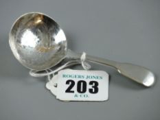 A William IV silver caddy spoon having a chased decorated bowl, maker's mark 'J W, London, 1835'