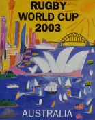 TWO FRAMED RUGBY UNION POSTERS FOR 2003 WORLD CUP & 1983 MIDLANDS v NEW ZEALAND