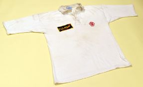 MALONE RFC JERSEY WORN BY WILLIE DUNCAN, bearing red No.6, sponsorship and embroidered crest,