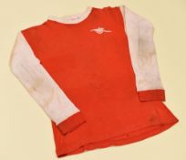 VINTAGE ARSENAL FC LONG-SLEEVE COTTON SHIRT, red with white sleeves and collar by Umbro and with