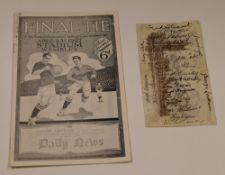 SIGNED GEORGE V £1 BANKNOTE BY 20 PLAYERS FROM CARDIFF CITY FC 1927 TEAM including Fred Keenor, Hugh