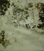 JOHN KNAPP FISHER watercolour - house through the trees 'Llanhowel Rectory', signed and dated