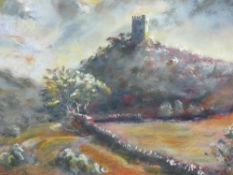 MARTYN HALEY (of Colwyn Bay) acrylic - Dolwyddelan Castle under stormy skies, signed, 29 x 38 cms