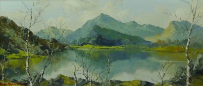 CHARLES WYATT WARREN oil on board - Snowdon and Llyn Padarn, signed and entitled original label