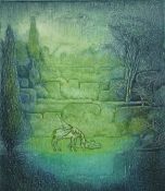 MICHAEL OELMAN (born Llandudno) limited edition (64/125) aquatint - signed and entitled 'A Place to