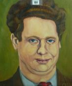 CARL F E HODGSON oil on canvas on stretcher, unframed - a head and shoulders portrait of Dylan