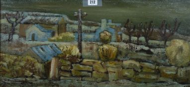 KAREL LEK oil on board - winter landscape, Penmon, signed and with title and artist's address on