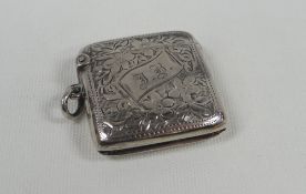 A BRIGHT-CUT SILVER VESTA-CASE with monogrammed cartouche, Birmingham 1852 BBC Bargain Hunt