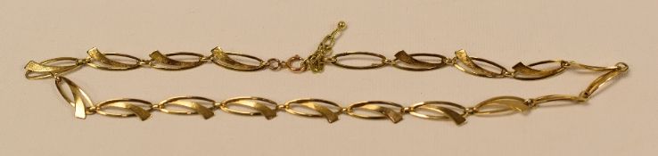 UNUSUAL LINK 9ct GOLD NECK CHAIN, 10.3gms