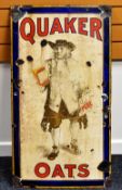 A LARGE ENAMEL SIGN FOR 'QUAKER OATS', 99 x 56cms