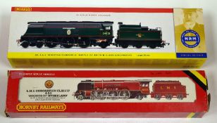 TWO HORNBY 00 GAUGE LOCOMOTIVES; 1. Battle of Britain Class 'Winston Churchill' (R2385 BR 4-6-2)