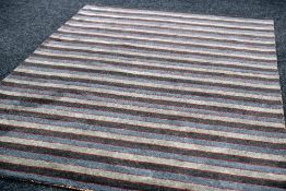 A HAND WOVEN 100% WOOL OLD INDIAN GABBY in contemporary design, 298 x 189 cms