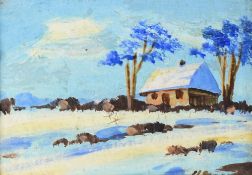 MARCO CORTINELLI oil on panel - Alpine scene, signed, 9.5 x 13cms