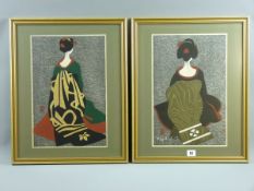 KYOSHI SAITO pair of fine quality block prints from the Maiko Kyoto series, Sosaku Hanga artist's