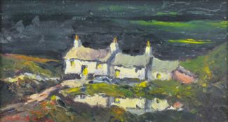 CHARLES WYATT WARREN oil on board - Anglesey smallholding, signed and entitled verso with artist's