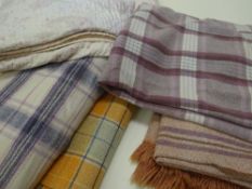 FOUR WELSH BLANKETS & AN ANTIQUE PATCHWORK QUILT
