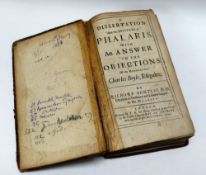 'A DISSERTATION UPON THE EPISTLES OF PHALARIS WITH AN ANSWER TO THE OBJECTIONS OF THE HONOURABLE',