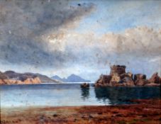 JAMES AITKEN watercolour - Eilean of Donnan, Scotland, signed, 24 x 32cms