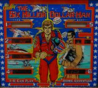 FIVE PINBALL GLASS BACK-PANELS for 'Magic City', 'Rapid Fire', 'Flash' and 'The Six Million Dollar