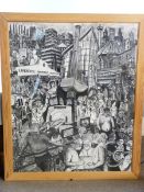 CARL F HODGSON mixed media study - titled 'One Hundred & Fifty Years of the Public Health in